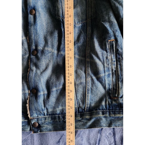 NWT Polo Ralph Lauren Men's Sherpa Fleece Lined Denim Trucker Jean Jacket w/Flag - Picture 11 of 14
